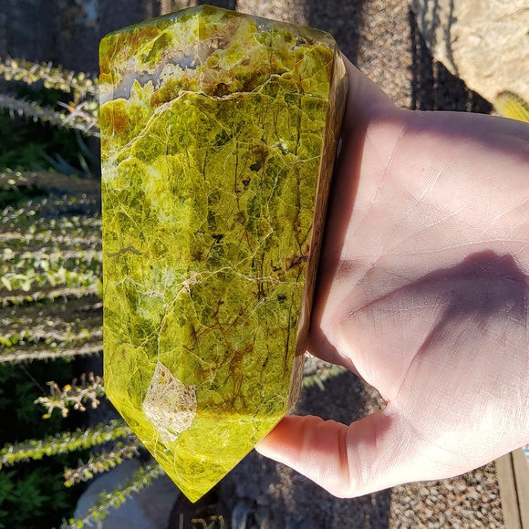 Chunky, Vibrant African Green Opal Obelisk - Picture 15 of 17